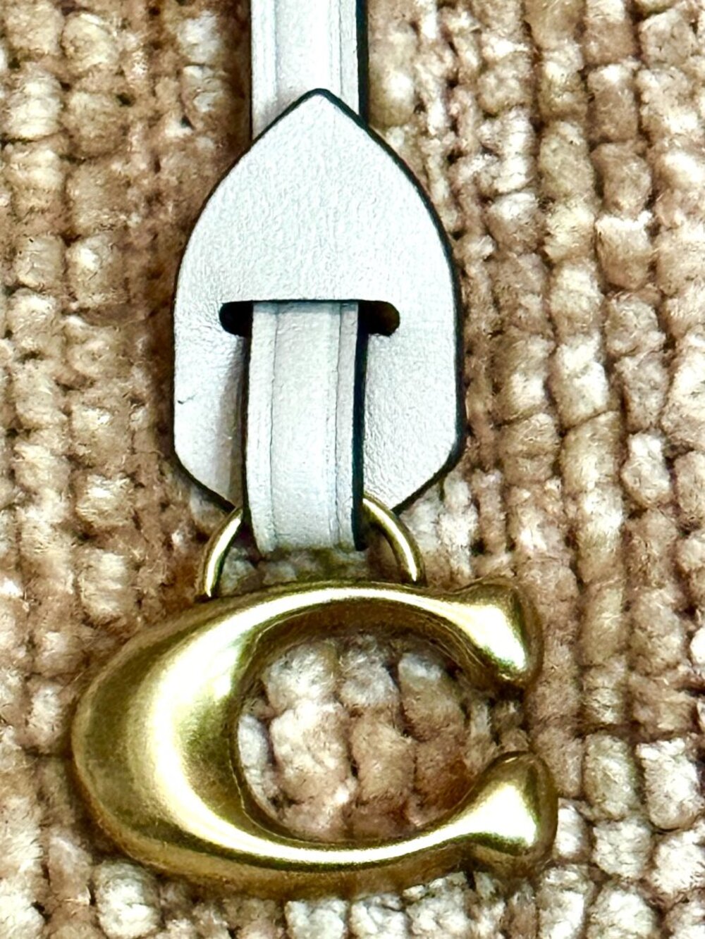 Coach Chalk Smooth Leather Signature Charm -NWOTs